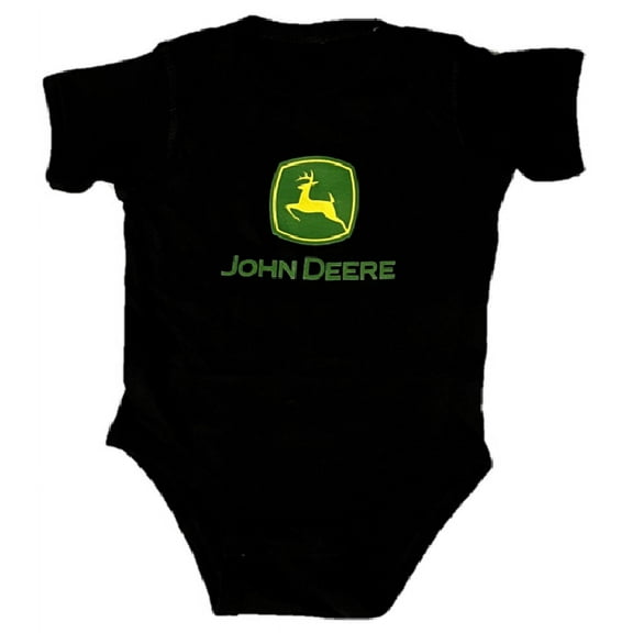 John Deere Infant Bodysuit, Girl Boy Unisex (18M, Black Heather)