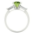 thumbnail image 4 of 2 ct Round Cut Natural Peridot Three-Stone Engagement Ring for Women in 18K White Gold, 4 of 5
