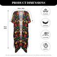 thumbnail image 6 of HELLHERO Colorful Floral Bathing Suit Cover Up Loose Polyester Breathable Long Kimono Swimsuit Cover Up, 6 of 6