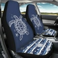 thumbnail image 3 of Renewold Sea Turtle Starfish Navy Blue Car Seat Cover Front Set Only, Breathable Front Seat Bottom Cover Protector Auto Interior Accessories Decoration, 3 of 7