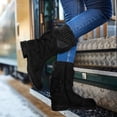 thumbnail image 2 of Pandaie Womens Snow Boots Winter Warm Lace up Boot Western Platform Cowboy Boot Non Slip Outdoor Mid Calf Hiking Booties Motorcycle Biker Shoes Black 7.5, 2 of 6