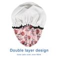 thumbnail image 4 of Shower Caps,Pink Cow Strawberry Scarf Pattern Waterproof Shower Cap for Women 4 Pieces,Double Reusable Hair Cover for Shower PEVA Elastic Stretch Hem, 4 of 7