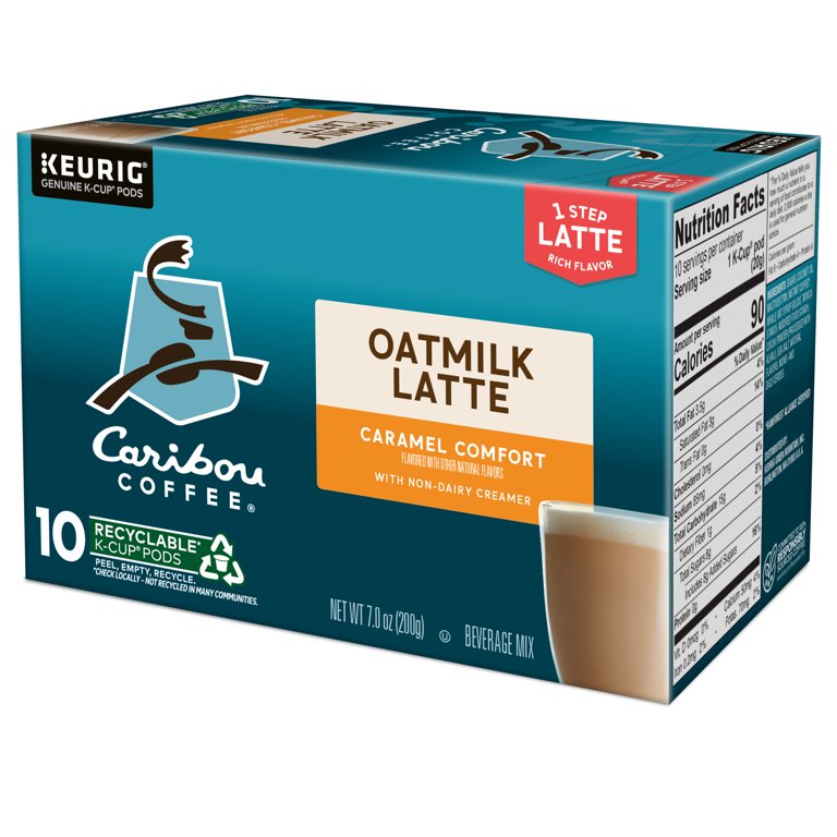 Caribou Coffee, Caramel Comfort Oatmilk One Step Latte Medium Roast K-Cup  Coffee Pods, 10 Count - Walmart.com
