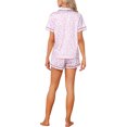 thumbnail image 3 of INSPIRE CHIC Womens Pajama Sets Short Sleeves Cute Bow Print Soft Comfy Button Up Tops and Shorts 2 Pcs 2XL Leopard, 3 of 6