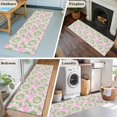 thumbnail image 5 of 2'x6' Rug Runners for Hallways Kitchen, Pink Teal Non Slip Entryway Beside Floor Carpet Runner, Modern Tie Dyeing Contemporary Abstract Art Washable Laundry Room Bedroom Throw Rugs Mat for Family Pet, 5 of 8