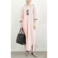 thumbnail image 2 of AURA Women's Casual Long Sleeve Button Down Loose Striped Cotton Maxi Shirt Dress, 2 of 5