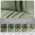 thumbnail image 3 of Waffle Weave Hookless Shower Curtain with Snap in Liner, DawnJoanHD Green Polyester Fabric Shower Curtains with See Through Top Window, 71" x 74", 3 of 9