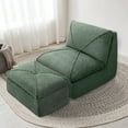 thumbnail image 2 of COOLHUT 29.1"W Accent Chair, Upholstered Beanbag Sofa Chair, Modern Single Chair Accent Chair for Living Room Bedroom with Ottoman, Olive Green, 2 of 16