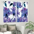 thumbnail image 2 of Farmhouse Purple Flower Kitchen Curtains Watercolor Spring Blossom Floral Curtains Small Short Lilac Wildflower Cafe Curtains Vintage Flower Window Treatment Tiers Drapes 27.5x39 Inch 2 Panels, 2 of 4