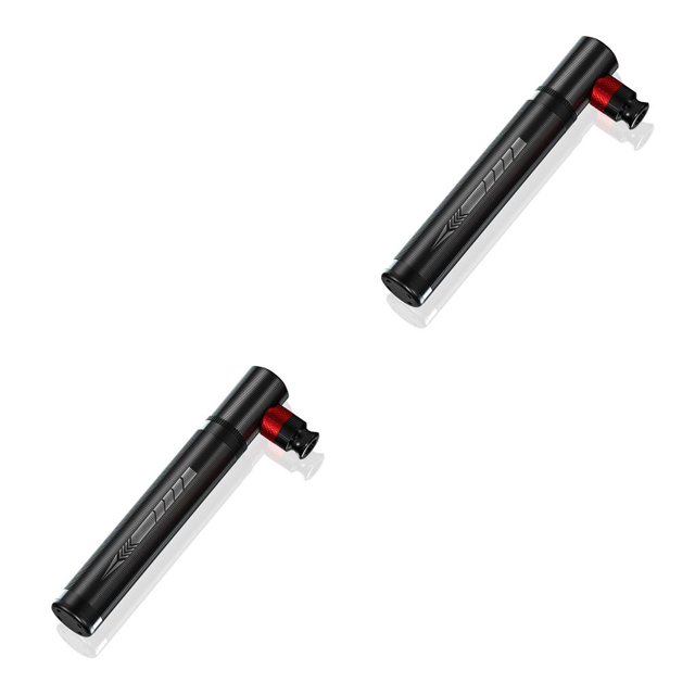 pitrice Mini Bicycle Pump Aluminum Alloy Portable Ball Road Bike Tire Inflator Non-slip Dual Valve Tyre Inflatable Pumps Black 2Set