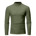 thumbnail image 3 of JULMCOMO Turtle Neck Shirt Men Longsleeve Winter Knit Cotton Mock Pullover Sweater Basic Lightweight Slim Fit Casual Sweaters Army Green 2XL, 3 of 3