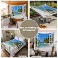 thumbnail image 6 of Window Seascape Large Tapestry for Bedroom Wall Hanging Tapestry, Summer Beach Seaside Palm Trees Ceiling Backdrop Tapestries Poster Blanket Wall Decor for Teens Room Living Room Dorm 100" x 59", 6 of 8