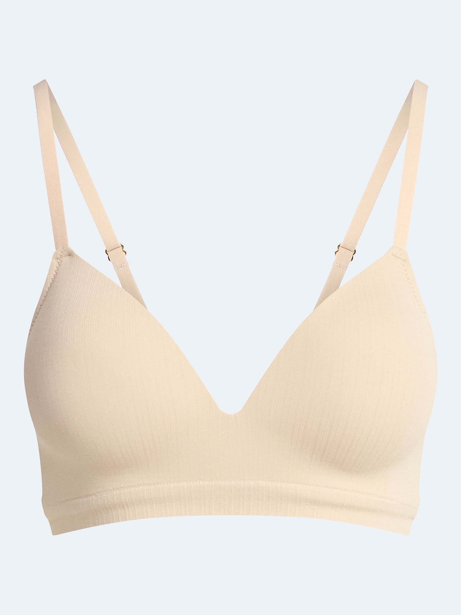 Joyspun Women's Wireless Seamless Matte Mini Rib Bra, Sizes XS-3XL