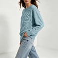 thumbnail image 7 of CHGBMOK Cropped Knit Sweater for Women Crew Neck Long Sleeve Drop Shoulder Pullover Relaxed Fit Casual Tops, 7 of 7