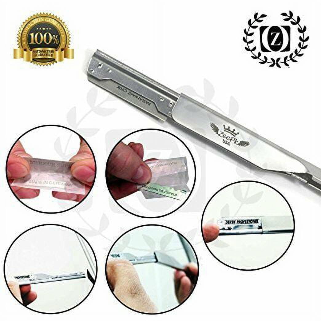 STAINLESS STEEL BARBER STRAIGHT EDGE CUT THROAT HAIR SHAVING FOLDING KNIFE RAZOR