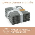 thumbnail image 2 of TOWN & COUNTRY EVERYDAY 4-Piece Solid Dobby Border Hand Towel Set, 20"x30", 100% Cotton, Plush & Absorbent 650GSM, Grey, 2 of 9