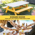 thumbnail image 6 of Spring Daisy Floral Table Cloths for 8 Foot Rectangle Tables, Yellow Plaid Summer Botanical Patio Waterproof Elastic Fitted Tablecloths, Washable Rectangular Table Cover for Camping, 6 of 8