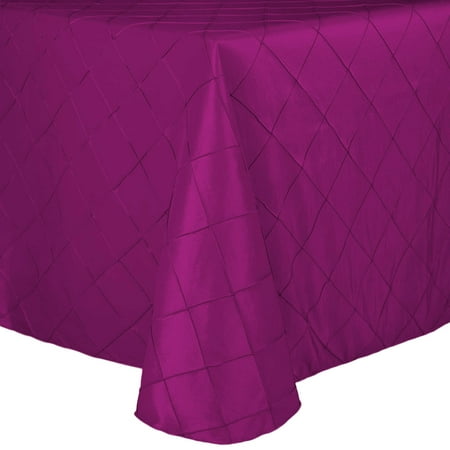 

Ultimate Textile (10 Pack) Embroidered Pintuck Taffeta 60 x 120-Inch Oval Tablecloth Raspberry