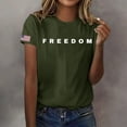 thumbnail image 2 of Women's Freedom Print Casual T-Shirt, Comfortable and Breathable Shirt for Famale, Green Army, XXXL, 2 of 4