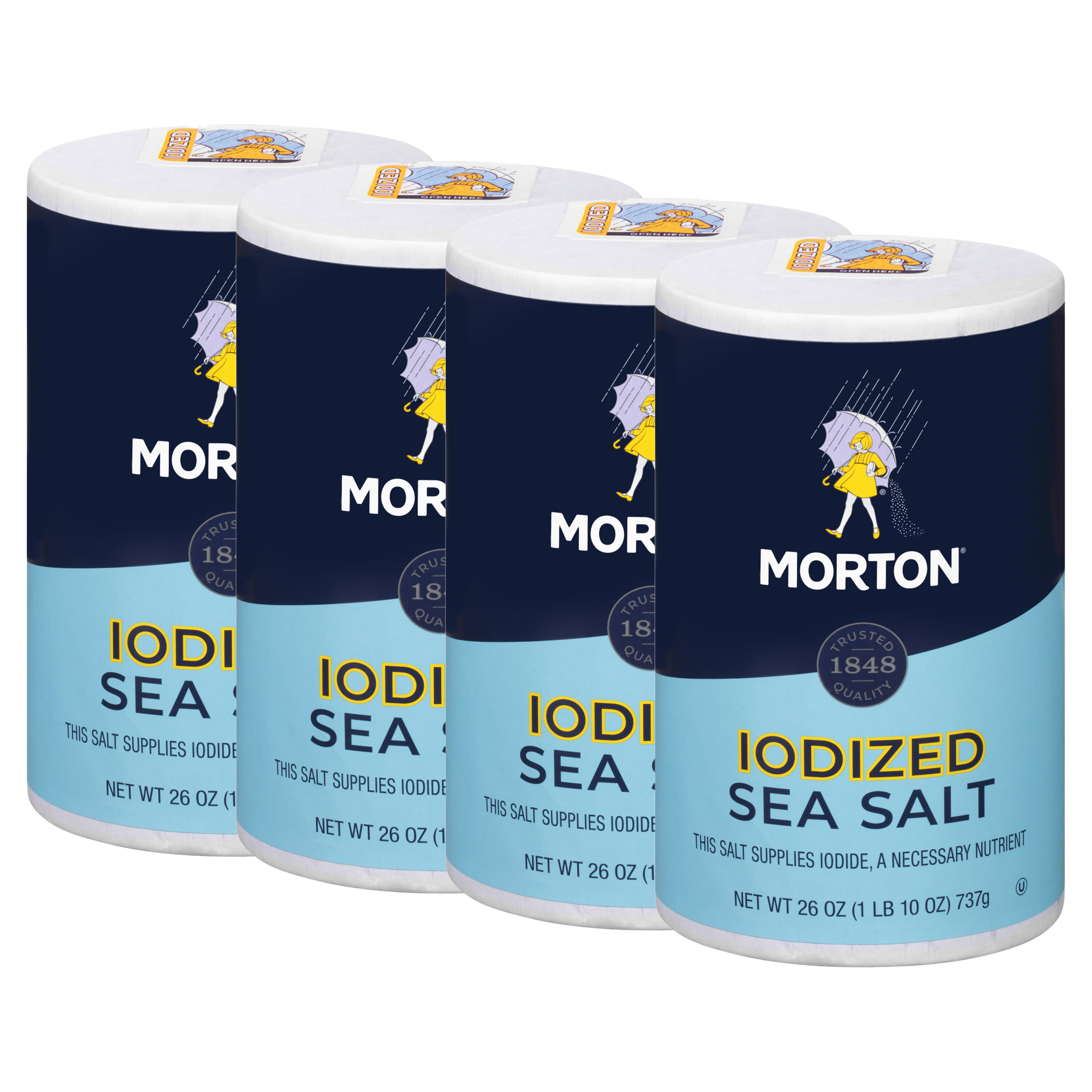 (4 pack) Morton Salt AllPurpose Iodized Sea Salt Textured Sea Salt