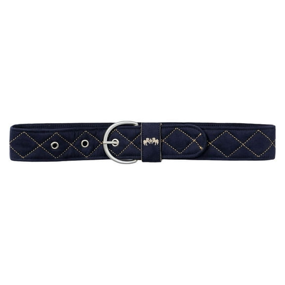 Equine Couture Diamond Quilted Suede Belt with Diagonal Line