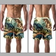 thumbnail image 3 of luoweisi Men's Beach Shorts Quick Dry Swim Trunks with Mesh Lining Cartoon Dinosaur L, 3 of 5