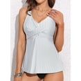 thumbnail image 4 of Charmo Womens Wrapped V Neck Swimsuit Tops Built in Bras Flowy Tankini Tops Bathing Suit Tops Only(No Bottoms）, 4 of 7