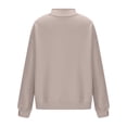 thumbnail image 4 of Sevevn Women Mock Neck Sweatshirt Long Sleeve Pullover Casual Loose Fit Fleece Tops Soft Comfy Fall Winter Warm Solid Color Blouse Brown S, 4 of 8