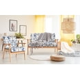 thumbnail image 6 of Giantex Modern Upholstered Loveseat, Fabric Loveseat Sofa Recliner Couch Wooden 2-Seat Armchair for Home and Office, 6 of 7