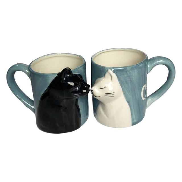 1 par de tazas de café, taza de para la mañana, taza para beber, cristalería de 350 ml, taza de té de agua, tazas de leche para el dormitori Mango de copa azul Sunnimix Tazas de cerámica