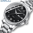 thumbnail image 4 of Crrju new watch 5016 Diamond men and women leather watch strap simple casual fashion business, 4 of 6