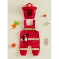 thumbnail image 2 of RUINIXCW Baby Boy Halloween Costume Long Sleeve Firefighter Suspender Jumpsuit, Hat, 2 of 8