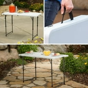 Lifetime 4 Foot Fold-in-Half Adjustable Height Table, Indoor/Outdoor Essential, White (80509)