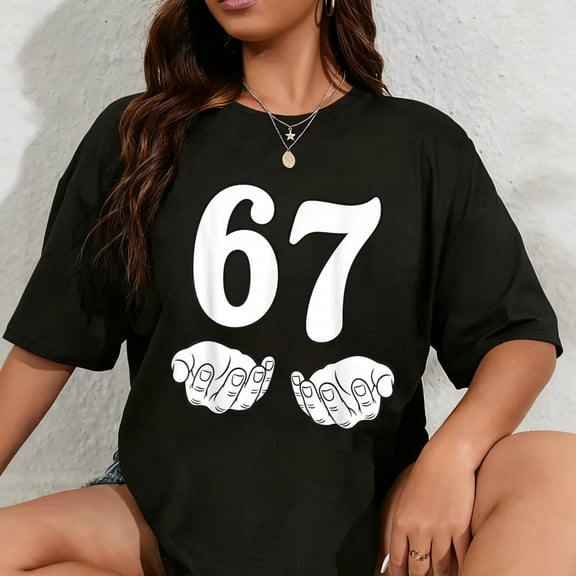 100% Cotton Six Seven 6 7 Funny 67 Gen Alpha Slang 6-7 Meme School T-Shirt