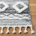 thumbnail image 3 of SAFAVIEH Moroccan Tassel Nevaeh Diamond Shag Area Rug, Grey/Ivory, 6'7" x 6'7" Square, 3 of 8