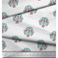thumbnail image 3 of Soimoi Satin Silk Fabric Peacock & Tree Block Print Sewing Fabric Yard 42 Inch Wide, 3 of 3