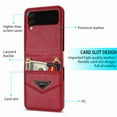thumbnail image 4 of Dteck Wallet Case compatible with Galaxy Z Flip 4 5G,Adjustable Crossbody Lanyard Durable Card Slots Shockproof Protective Phone Cover for Samsung Galaxy Z Flip 4 2022, Red, 4 of 6