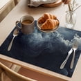 thumbnail image 3 of Navy Blue Abstract Art Placemats Set of 8 Modern Waves Art Place Mats Indoor Wipeable Table Mats Washable Cloth Dining Table Placemats for Kitchen Holiday Party Home Decor 13x19 Inch, 3 of 9