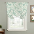 thumbnail image 2 of Green Leaves Balloon Curtains for Windows, Bedroom Curtains 54 Inch Length, Summer Tropical Plants Botanical Silhouettes Tie Up Curtains Panels Thermal Insulated Bathroom Curtains Window 42"x54", 2 of 8