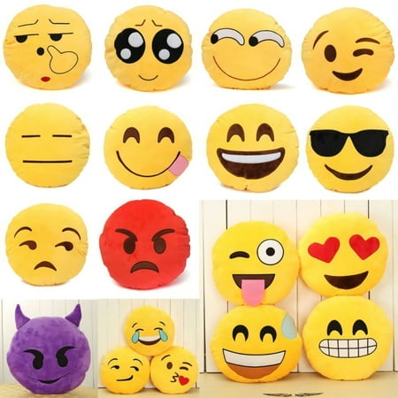 【Holiday Gifts】12 inch Emoji Pillows Emoticon Soft Plush Stuffed Full Collection Cushions 1PACK (Style May