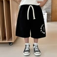 thumbnail image 2 of oqasdz Pants for Boys Mid Length Comfortable Loose Solid Color Sports Active Drawstring for Kids Casual Shorts Size 18 M-24 M, 2 of 4