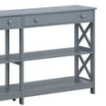 thumbnail image 4 of Convenience Concepts Oxford 60 Pouces Table Console à 2 Tiroirs avec Étagères, Gris, 4 of 9