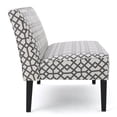 thumbnail image 4 of Modern Grey Fabric Loveseat Sofa with Geometric Pattern - Compact Two-Seater for Living Room, Polyester Upholstery & Birch Wood Legs, 4 of 6