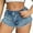 Blue, variant on YanHoo Women's Distressed Denim Shorts Low Waist Ripped Raw Stretchy Hot Shorts Girls Trendy Summer Jeans Hot Shorts
