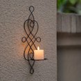 thumbnail image 2 of 1 candelabro montado en la pared de estilo vintage negro, candelabro de hierro creativo, decoraciones de pared para el jardín del hogar, candelabro montado en la pared, 2 of 5