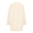 thumbnail image 5 of pstuiky Sweatshirt for Women, Women Solid Color Round Neck Long Sleeve Sweatshirt Relaxed Fit Workout Oversized Womens SweatshirtsBlouse Girls Sweatshirts for Women Hot Prices Beige L, 5 of 6