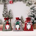 thumbnail image 3 of HEVIRGO 1PC Christmas Gift Bag Double Drawstring Opening Classic Plaid Faceless Doll Cute Prints Packaging Bag Portable Cookie Biscuits Snack Candy Container Hemp Cloth Bag Party Favors, 3 of 10