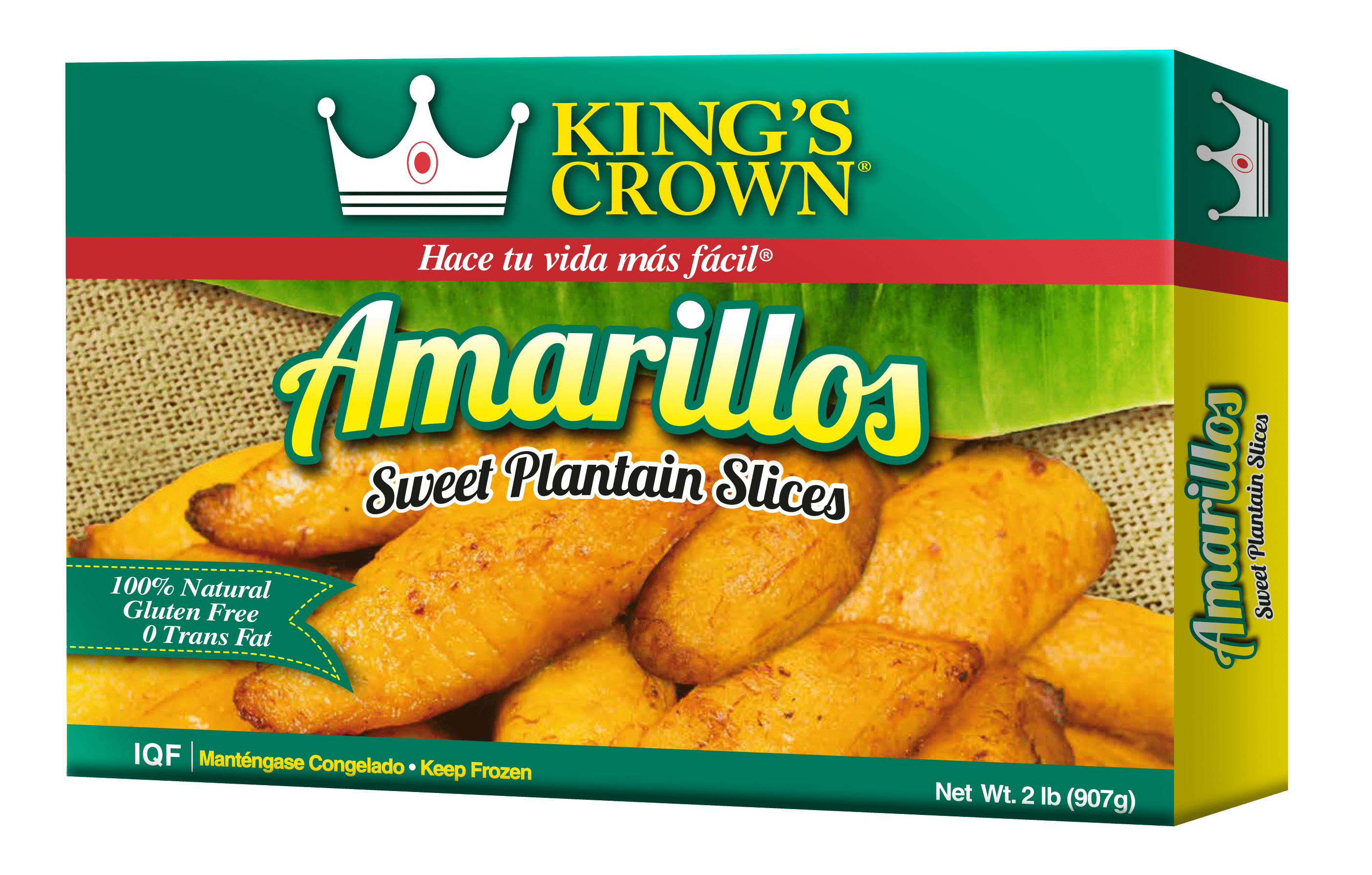 King's Crown, Sweet Plantain Slices, Amarillos, 2 lbs Carton Box (Frozen)
