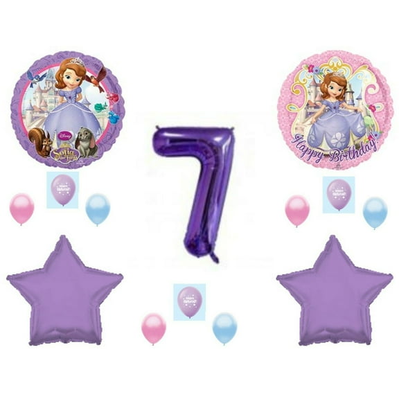 Sofia The First 7th Birthday balloons Decoration Princess Purple