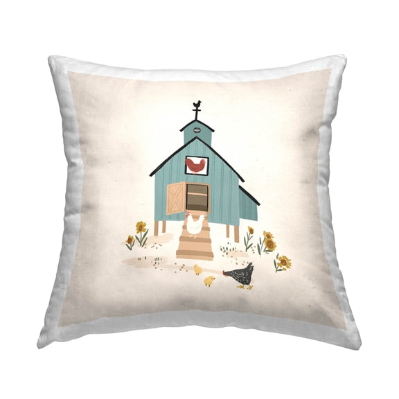Stupell Industries Casual Country Chicken Coop Printed Throw Pillow Design by Loni Harris